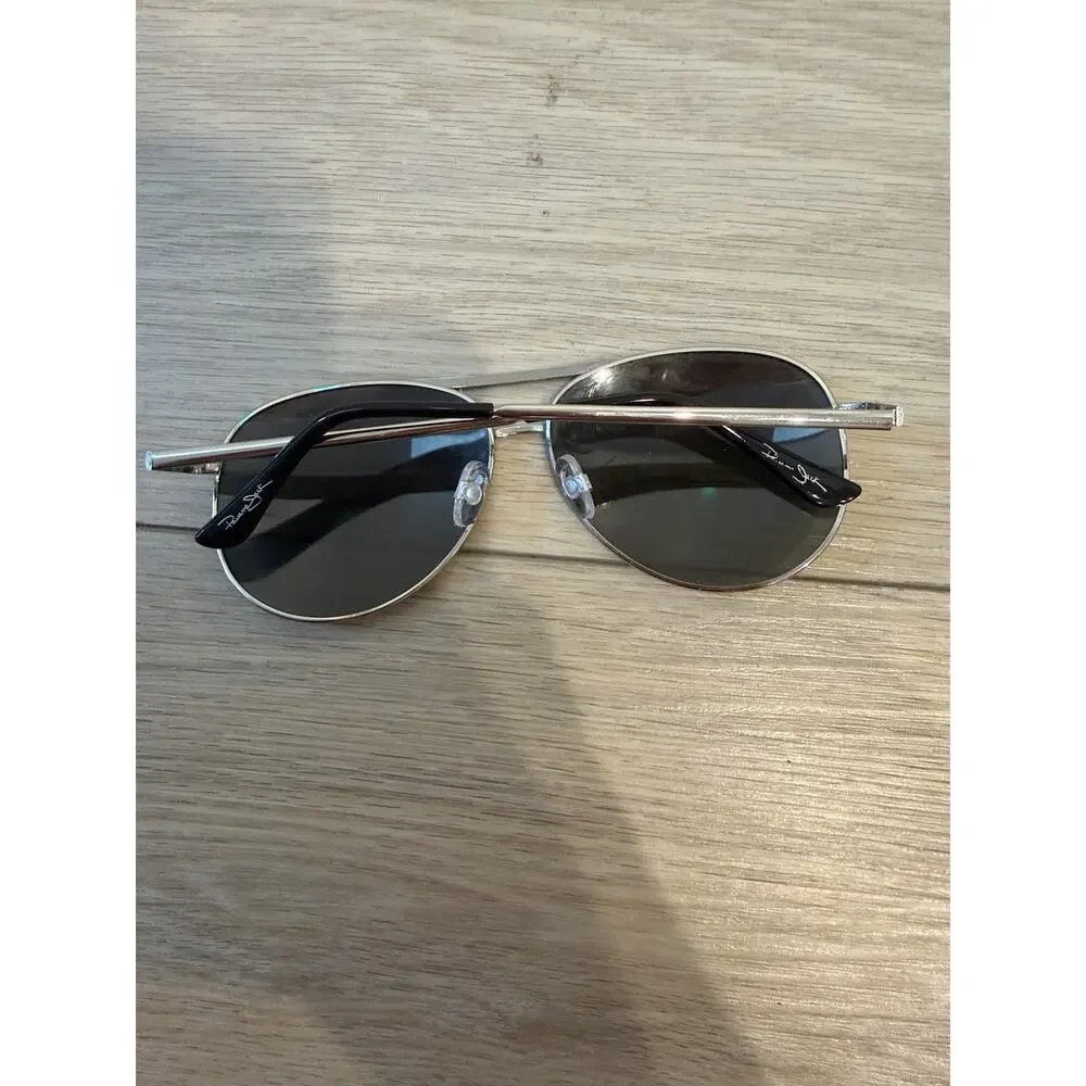 Panama Jack x Foster Grant DG0225 Silver Aviator Sunglasses Mirrored Lens